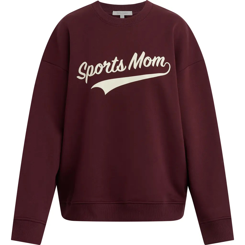 Favorite Daughter Sports Mom Cotton Blend Graphic Sweatshirt in Burgundy/gardenia at Nordstrom, Size Small | Nordstrom