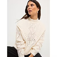 Cream Stitched Cable Knitted Jumper | George at ASDA