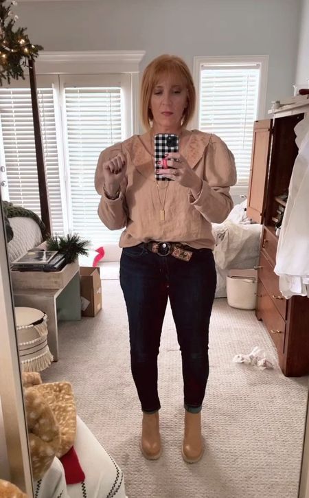 Every time I wear this blouse I’ve gotten compliments!  it’s my absolute favorite thing in my closet right now then add the boots for winter!! #ltkfashion 

#LTKFind #LTKstyletip #LTKshoecrush