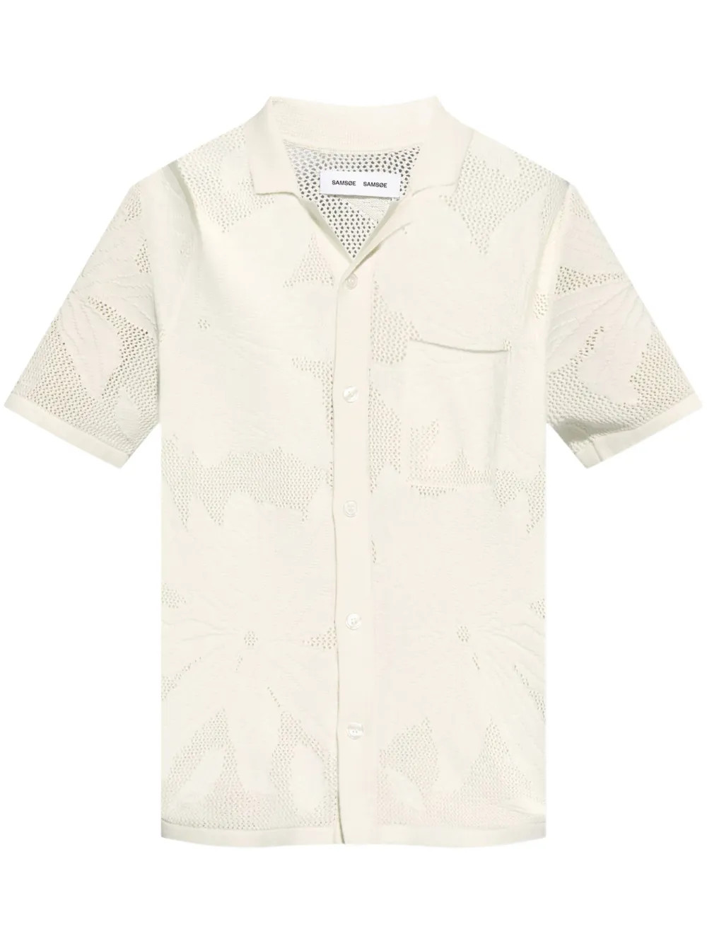 SAMSOE SAMSOE open-knit short-sleeves Shirt - Farfetch | Farfetch Global