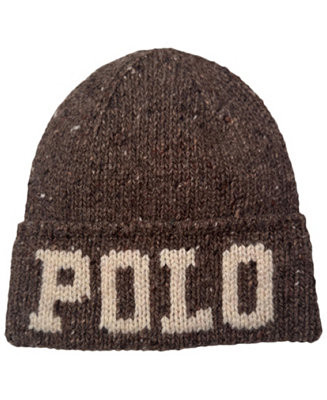 Men's Knit Tweed Polo Beanie | Macy's