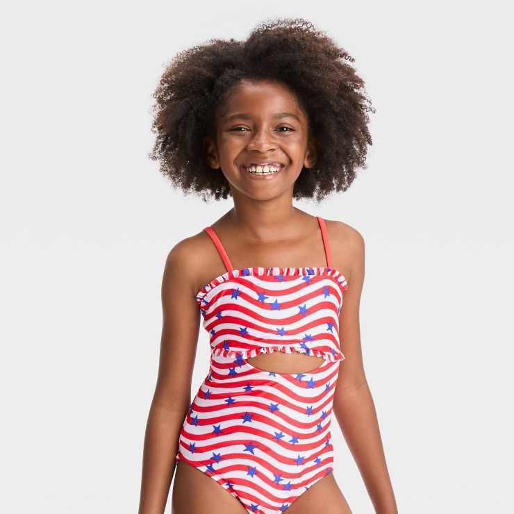 Girls' Striped Star One Piece Swimsuit - Cat & Jack™ | Target