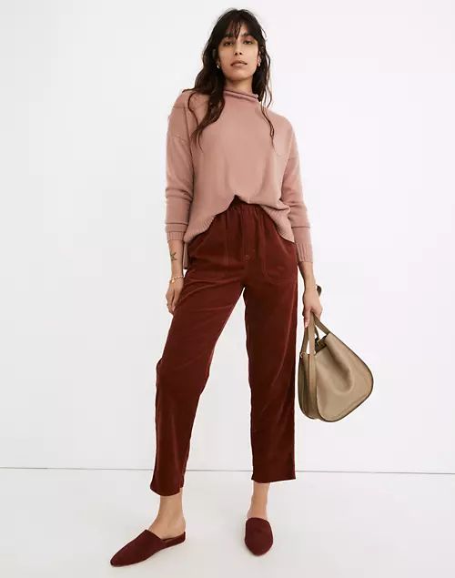 Tapered Huston Pull-On Crop Pants in Corduroy | Madewell