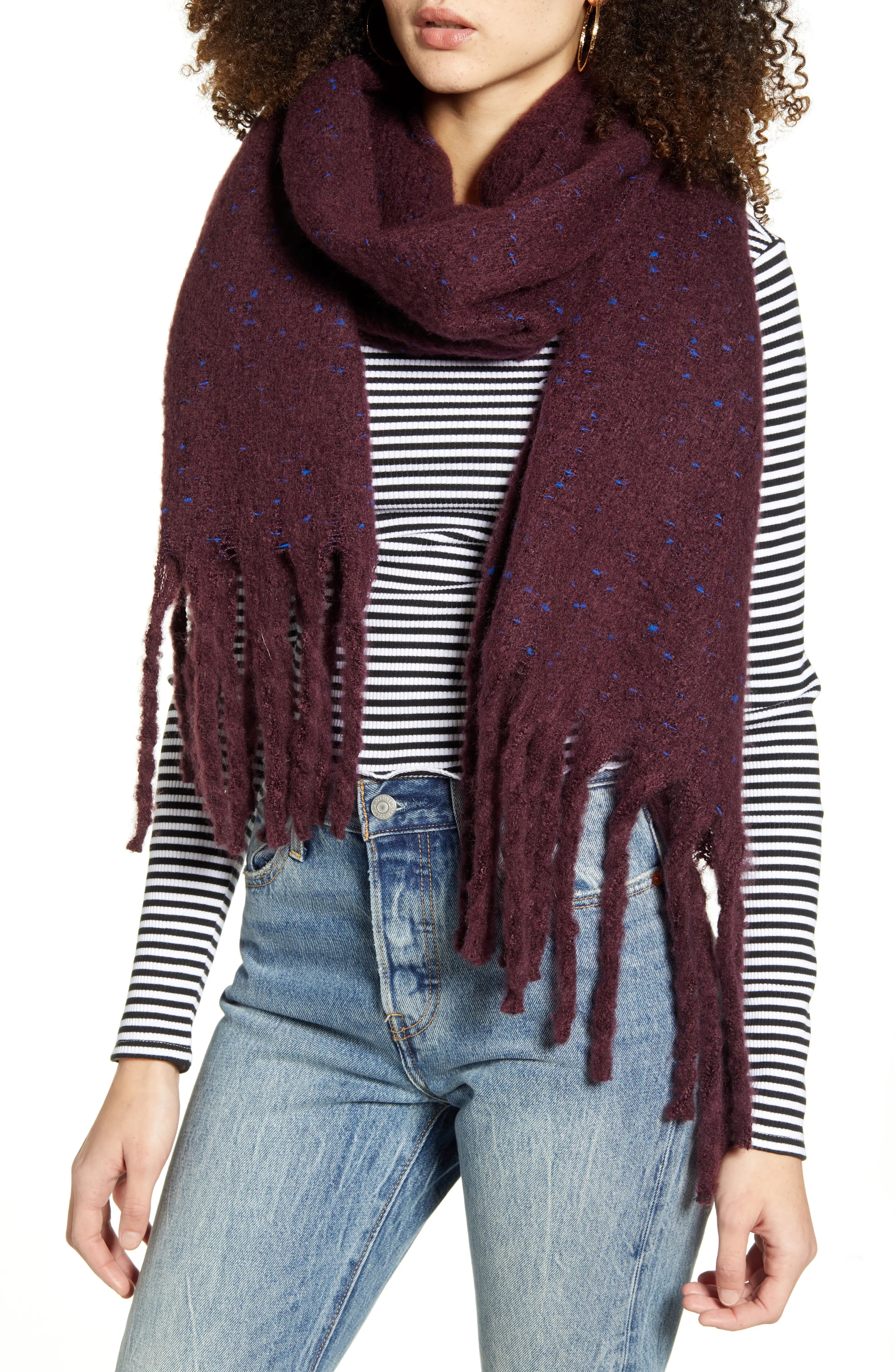 Speckled Fringe Trim Muffler | Nordstrom