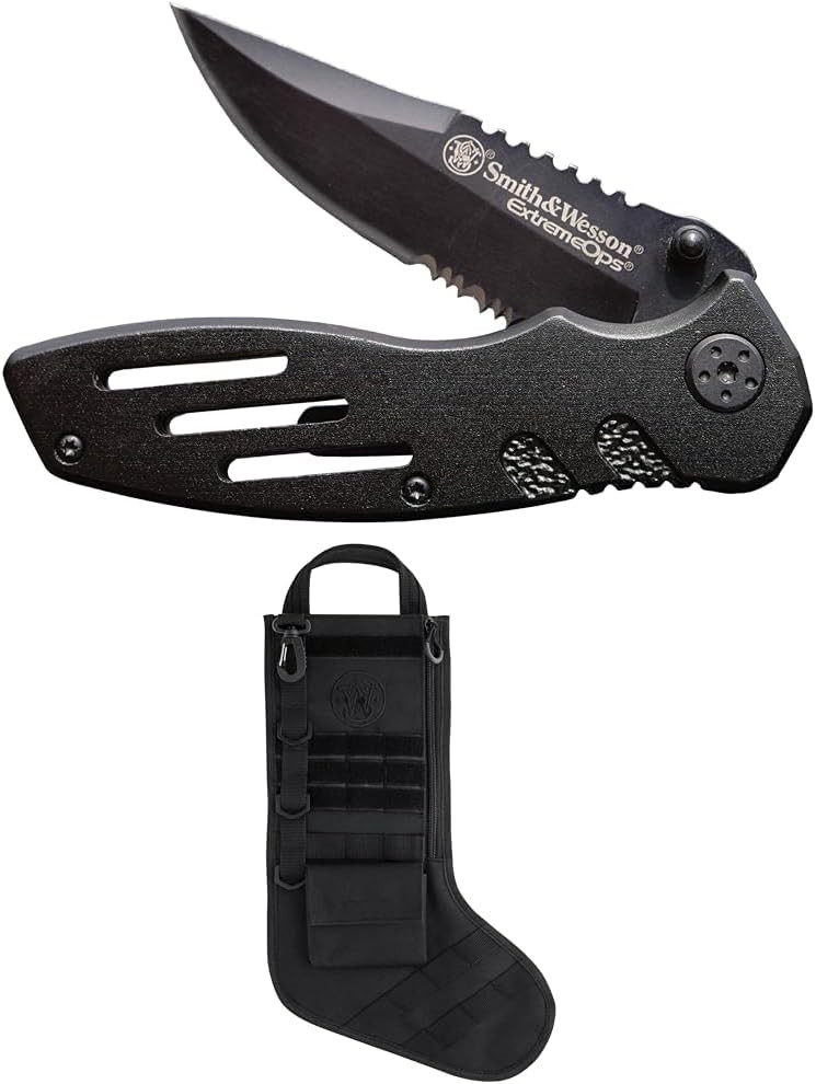 Smith & Wesson Folding Knife and Tactical Christmas Stocking - Extreme Ops SWA24S 7.1in S.S. | Amazon (US)