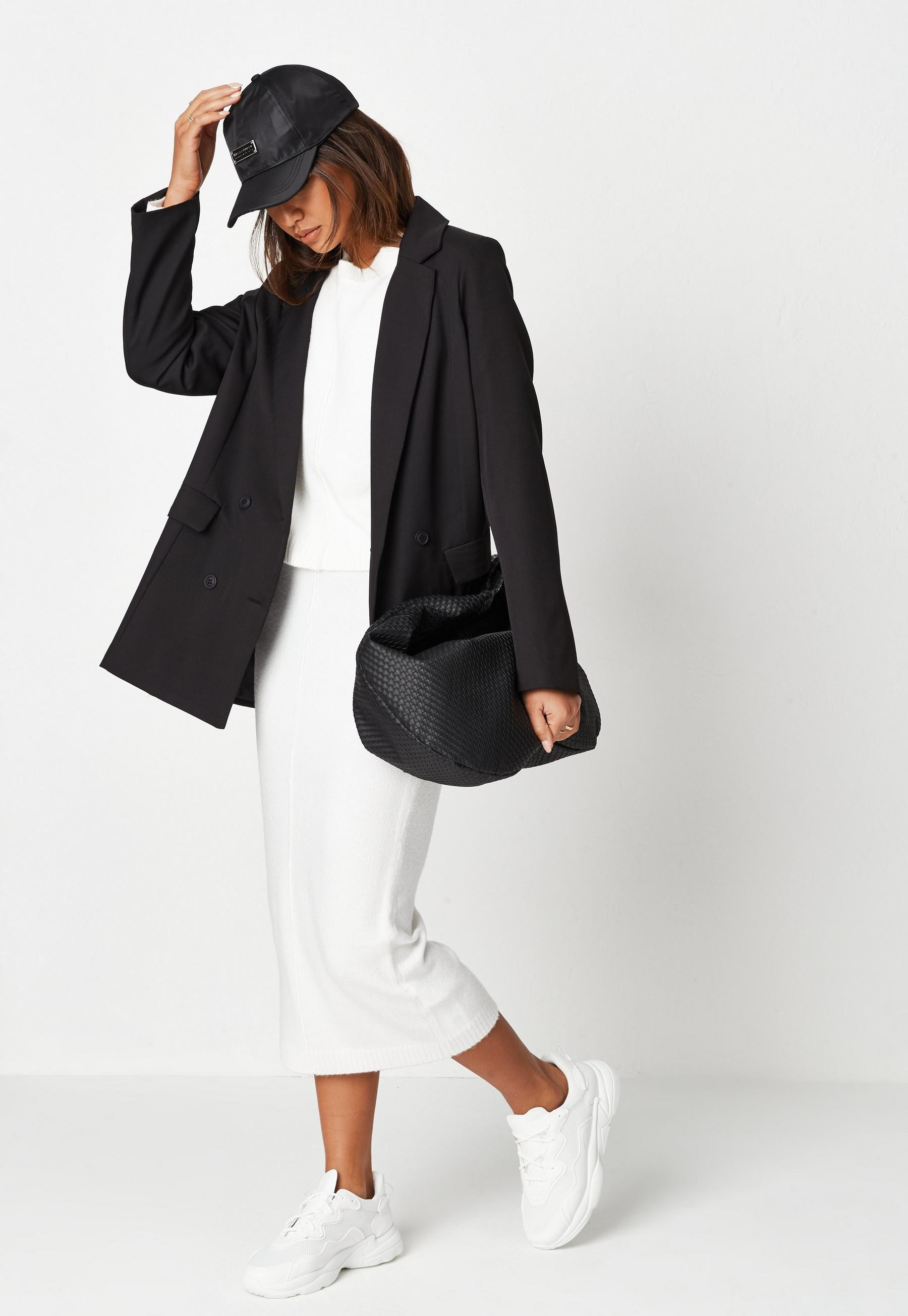 Missguided - Recycled White Co Ord Seam Front Knit Skirt | Missguided (US & CA)