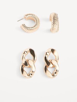 Gold-Toned Metal Earrings Variety 2-Pack for Women | Old Navy (US)