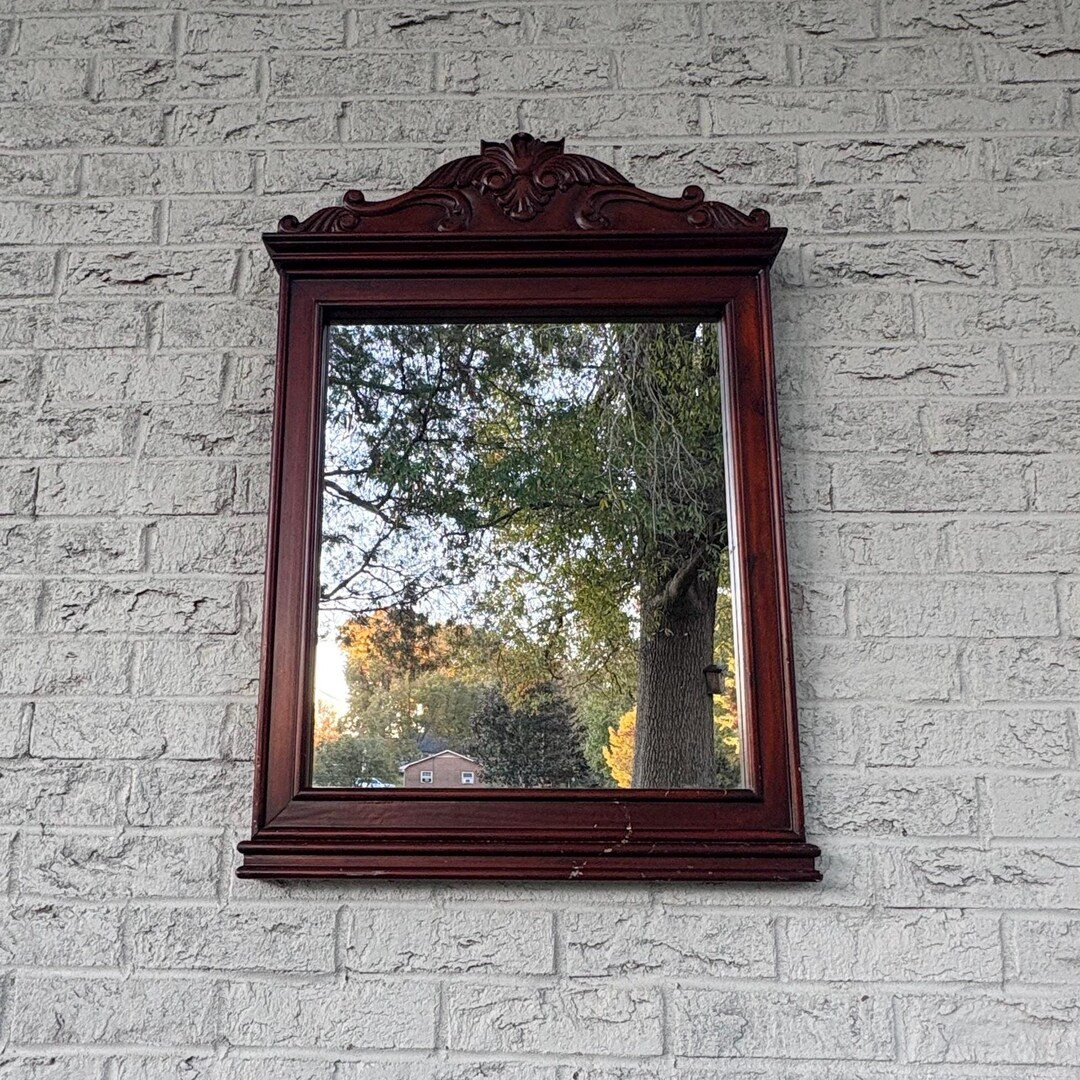 Vintage Wood Framed Wall Mirror - Etsy | Etsy (US)