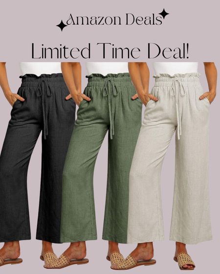 Amazon deals / ANRABESS Women Linen Pants Casual Loose High Waist Boho Wide Leg Cropped Palazzo Beach Pants Summer Outfits 2024 Trendy / work outfit 

#LTKSaleAlert #LTKWorkwear #LTKFindsUnder50