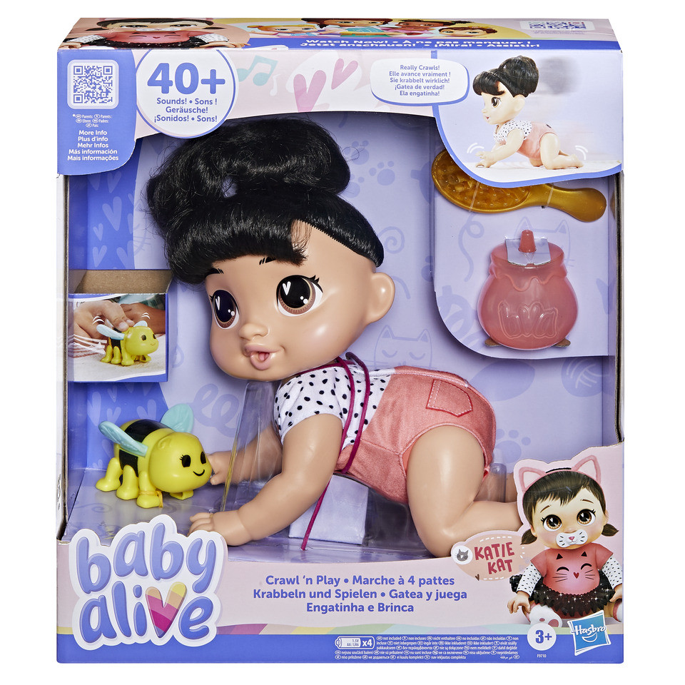Baby Alive Crawl 'n Play Katie Kat, Black Hair, Interactive Baby Dolls, Toys for Preschoolers, Ch... | Walmart (US)