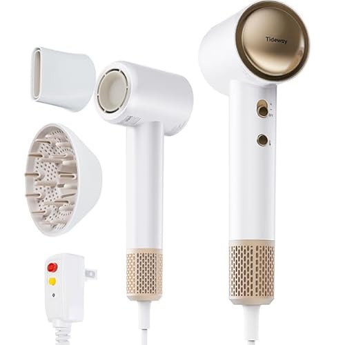 Tideway High Speed Hair Dryer 110,000 RPM Brushless Motor, Ionic Blow Dryer for Fast Drying, Lightweight & Low Noise, Frizz Control, Cool & Warm Air Modes, Salon-Quality Hair Dryer for All Hair Types | Amazon (US)