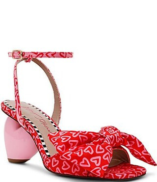 Betsey Johnson Kendal Heart Print Oversized Bow Dress Sandals - 7 | Dillard's
