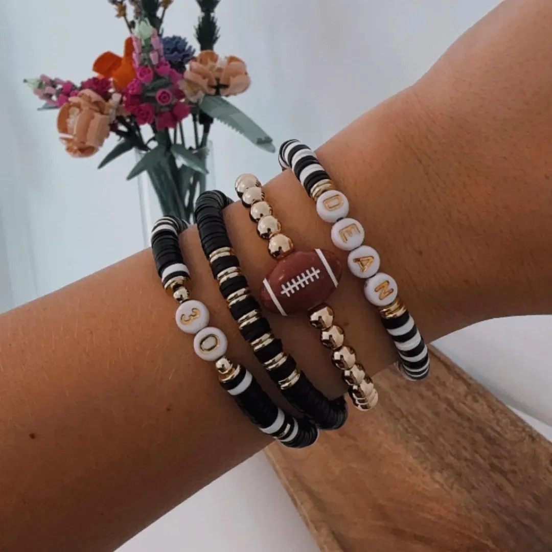 NEW Football Mom Bracelet Stack Custom Bracelet Stack Football Mom Rinckadink Designs - Etsy | Etsy (US)