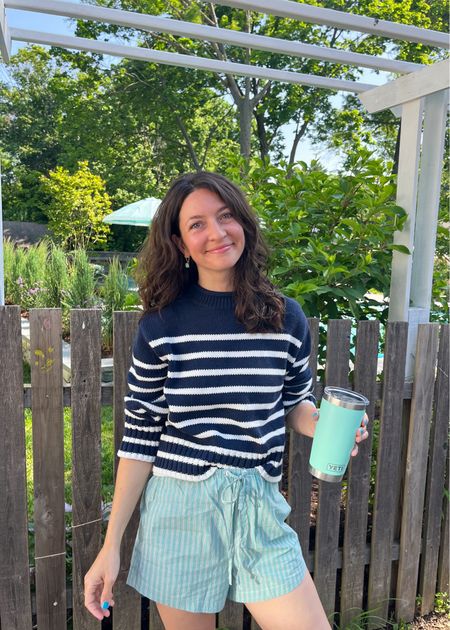 Did you know stripes on stripes are a trend this summer? I didn’t until recently 😂 Love a trend that you don’t have to buy anything to try out! Also, the striped boxer shorts have staying power in my opinion- so comfortable & perfect for spring-fall! 

#LTKSaleAlert #LTKStyleTip #LTKSeasonal
