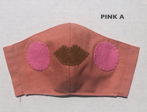 MADE TO ORDER! Doll Face adult women's fitted face mask with filter pocket and removable nose wir... | Etsy (US)