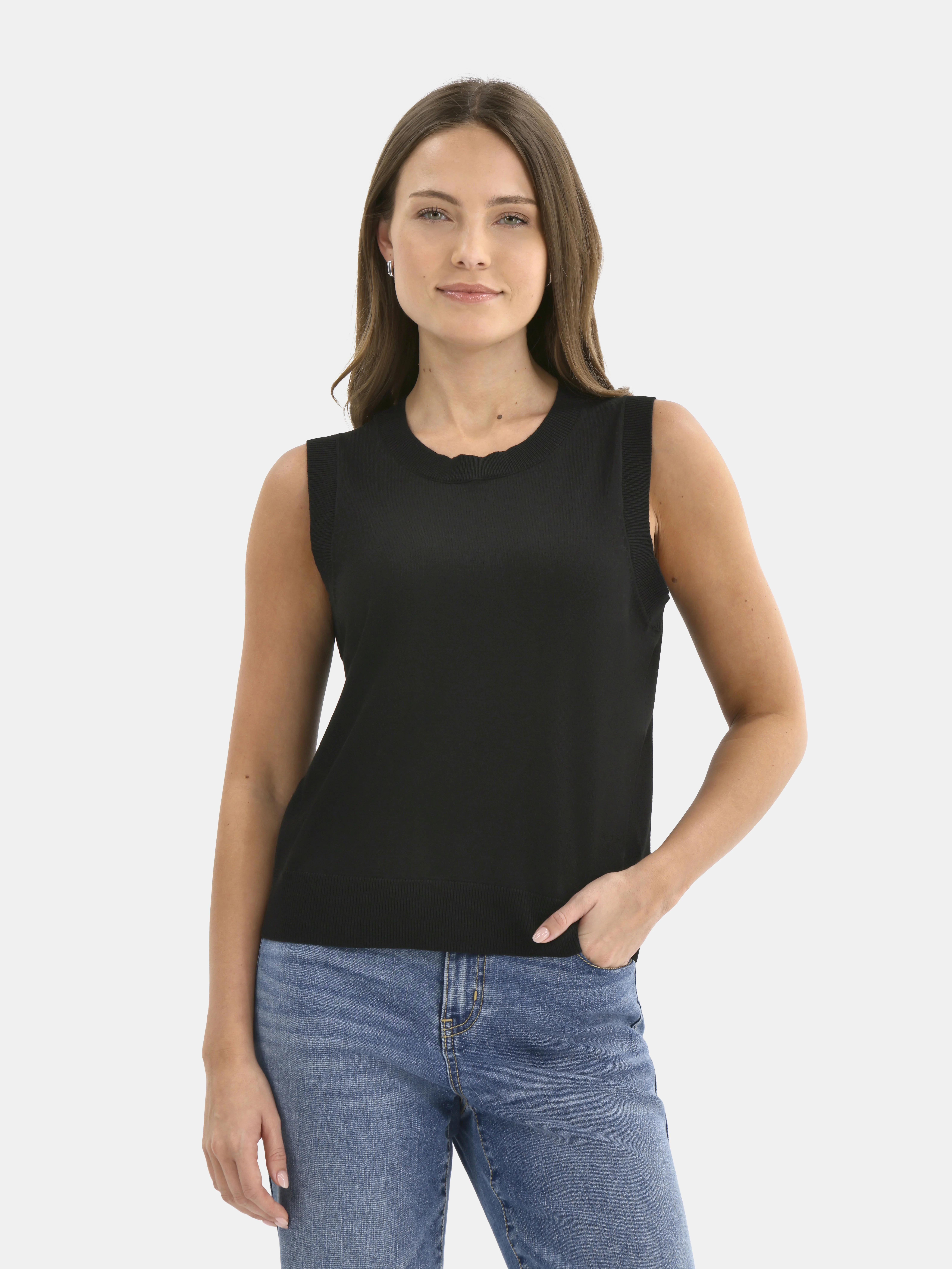 Time and Tru Women's Fine Gauge Sweater Tank Top, Lightweight, Sizes XS-XXXL | Walmart (US)