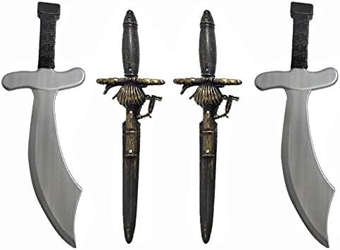 4 Pcs Small Pirate Sword Pirate Cutlass for Pirate Costume Accessories Pirate Party Props | Amazon (US)
