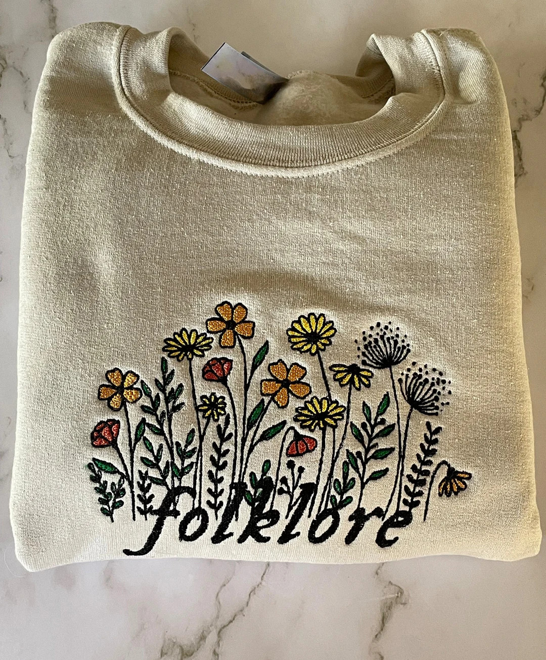 Vintage Wildflower Embroidered Crewneck Unisex Shirt Floral - Etsy | Etsy (US)