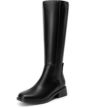 DREAM PAIRS Women's Knee High Boots Square Toe Low Block Heel Casual Comfort Riding Long Boots wi... | Amazon (US)