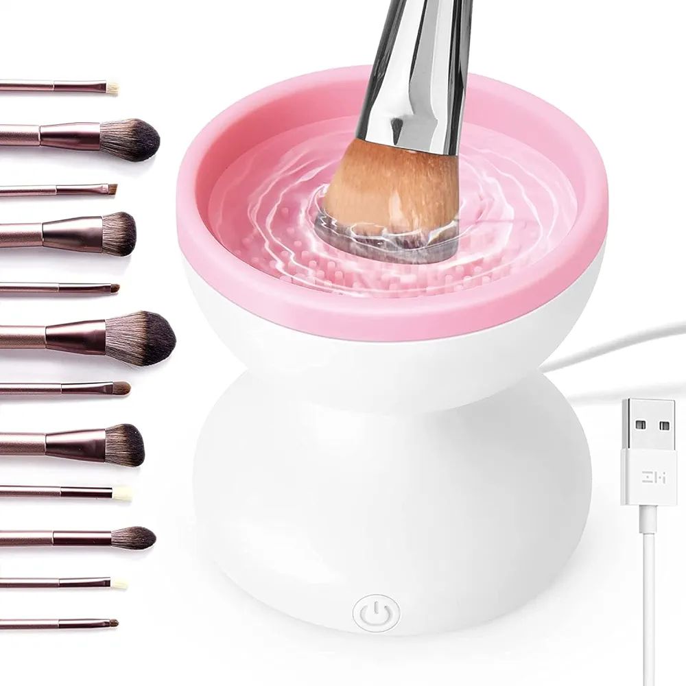 FANS·JY Makeup Brush Cleaner, Electric Makeup Brush Cleaner Machine for Makeup Brush, Makeup Spo... | Amazon (US)