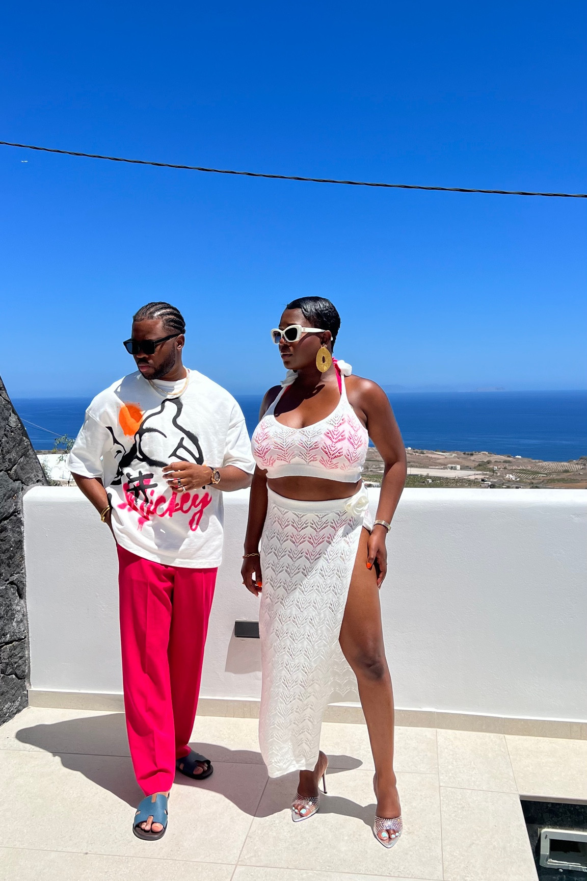 Matching couple outfit, matching outfit, barbiecore, holiday outfit, summer outfit, Mickey Mouse t-shirt, white tee, pink trousers, wide leg trousers, knit co-ord, beach cover up, pink bikini, Perspex heels, corsage detail, ASOS, Abbott Lyon, New Look, H&M, Boux Avenue, PLT, BooHoo

#LTKtravel #LTKSeasonal #LTKeurope