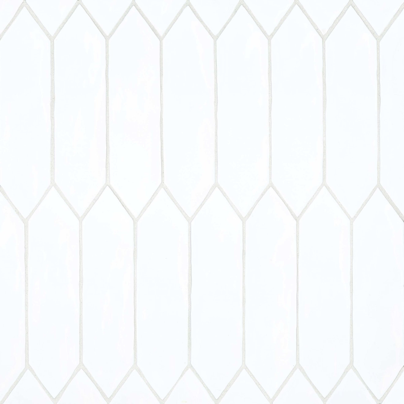 Reine 3" x 12" Picket Pattern Glossy Ceramic Wall Tile in White | Bedrosians Tile & Stone
