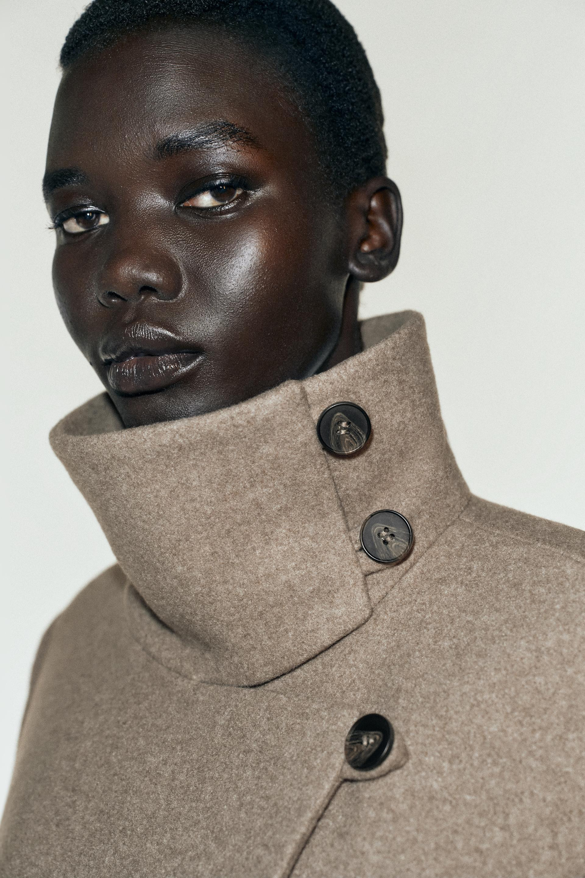 Zara - Soft Double-Breasted Jacket - Taupe Brown - Xs - Woman | Zara US