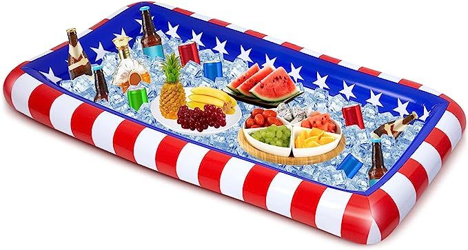 Inflatable Patriotic Ice Serving Bars Inflatable Drink Cooler Buffet Salad Serving Trays Fun Hot ... | Amazon (US)
