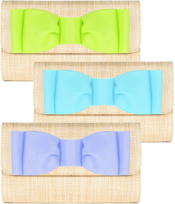 Avery Clutch - Straw -  Pinch Bow | Lisi Lerch Inc