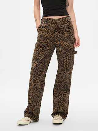 Mid Rise '90s Loose Cheetah Cargo Jeans | Gap (CA)