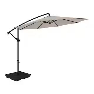 StyleWell 10 ft. Steel Cantilever Patio Umbrella in Riverbed Brown IT18173A - The Home Depot | The Home Depot