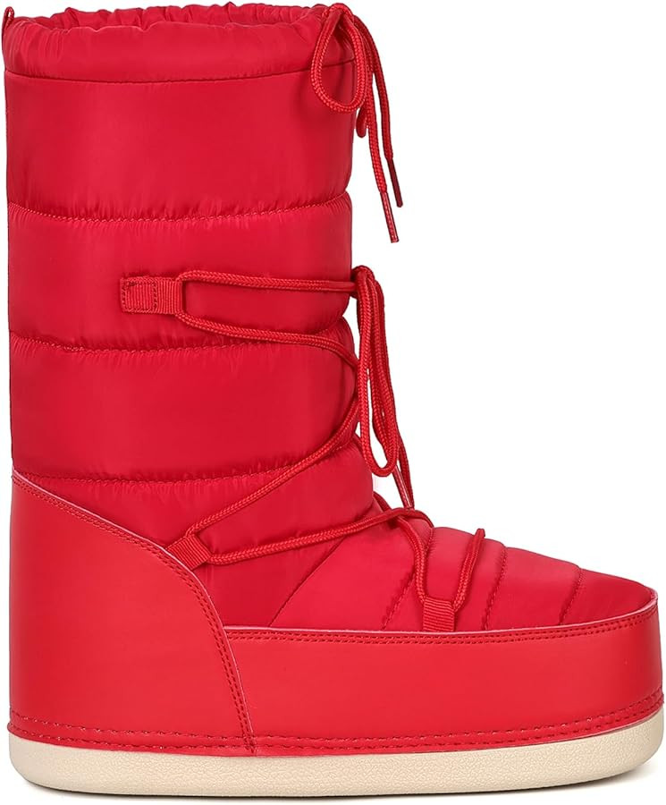 Womens Winter Snow Boots Mid Calf Anti-Slip Boots with Warm Lining Lace-up Outdoor Shoes | Amazon (US)