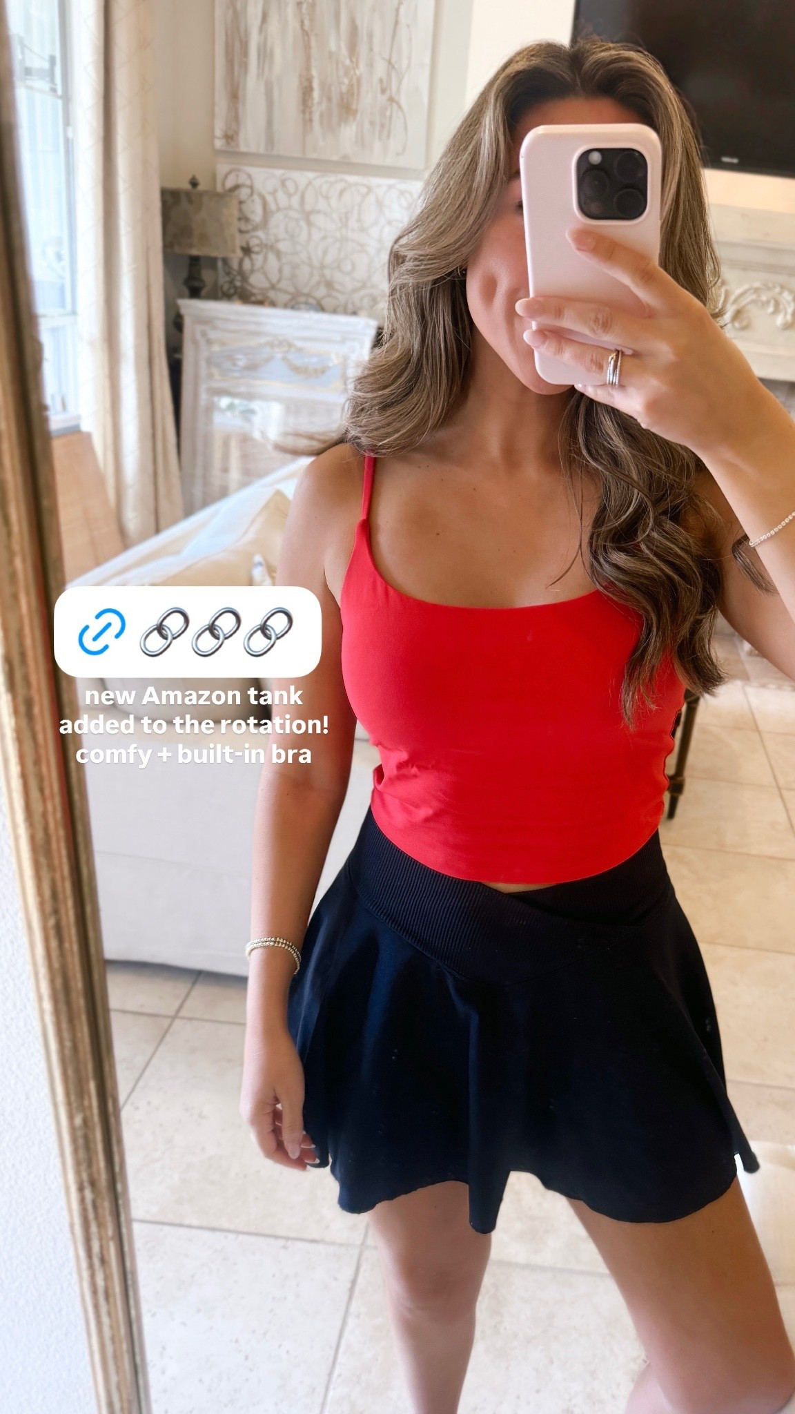 Red Amazon tank with built-in bra , amazon workout wear - comes in multiple colors!