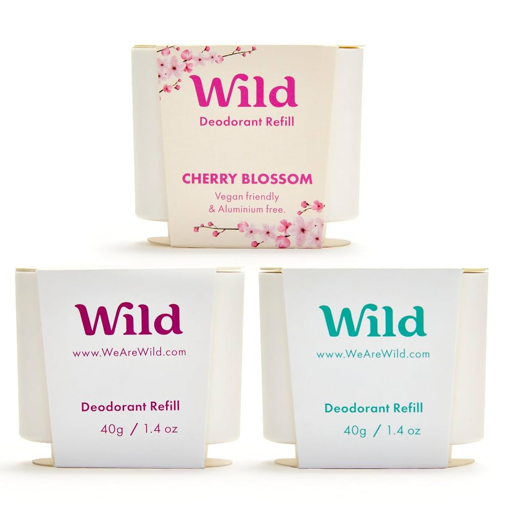 Wild - Refillable Deodorant Variety Pack - Aluminum Free - Scents Include Fresh Cotton & Sea Salt... | Amazon (US)