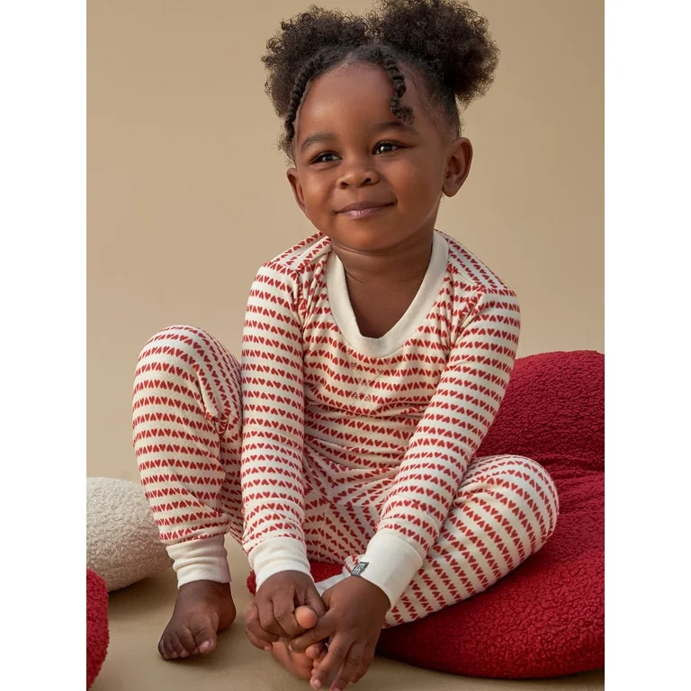 Modern Moments by Gerber Toddler Neutral Valentine´s Day Super Soft Pajama Set, 2-Piece, Sizes 1... | Walmart (US)