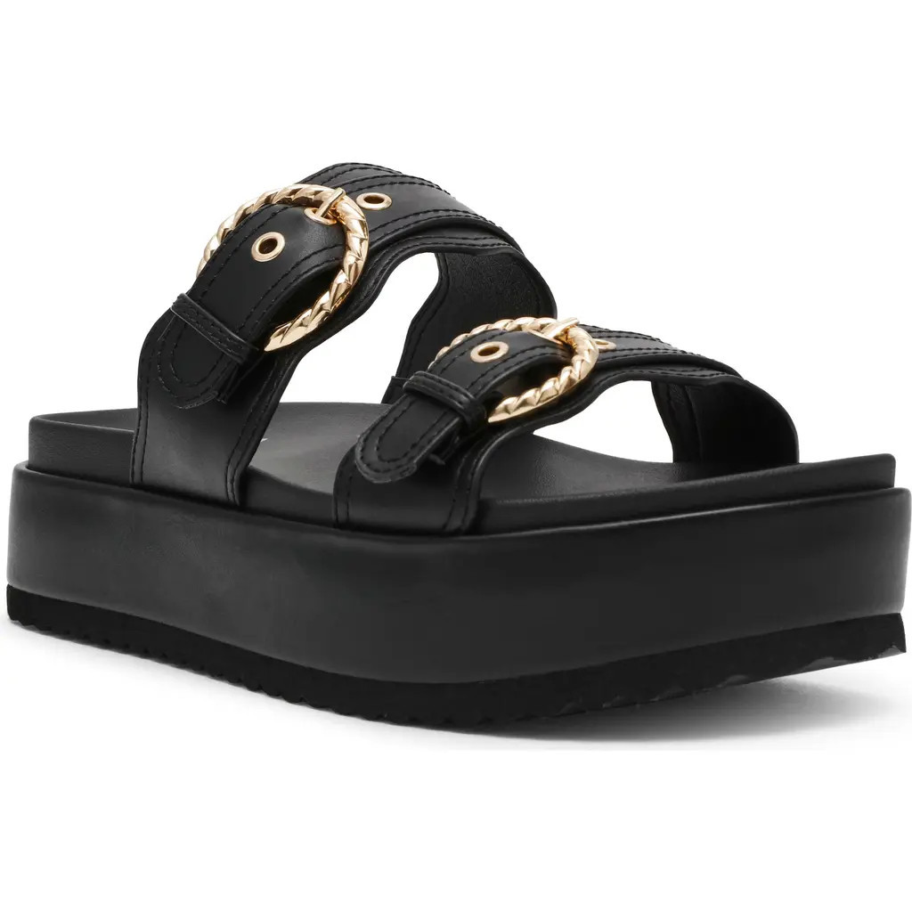 DV by Dolce Vita Serpent Platform Slide Sandal in Black Smooth at Nordstrom Rack, Size 7.5 | Nordstrom Rack