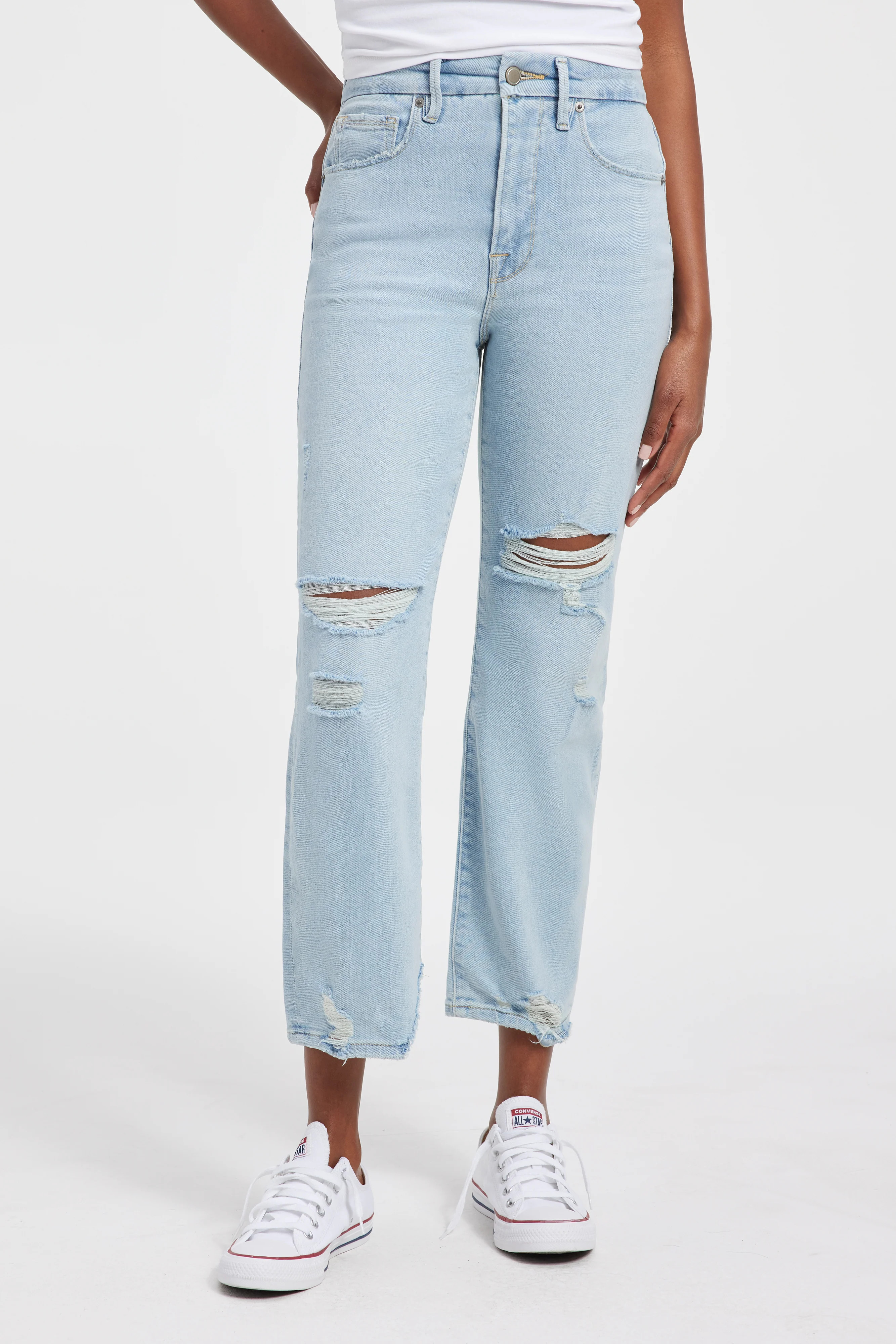 GOOD BOY CROPPED JEANS | INDIGO474 | Good American