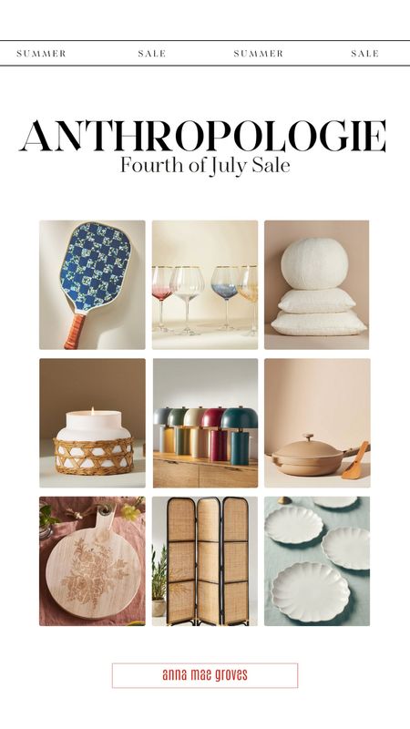 Fourth of July sales are here - get an extra 50% off sale items & more at Anthropologie! Here are my home picks from the sale.

Throw pillows, candles, dinnerware, pans, pots, lamps, dome lamp, patio furniture, hosting, home decor. 

#LTKHome #LTKSummerSales #LTKOver40