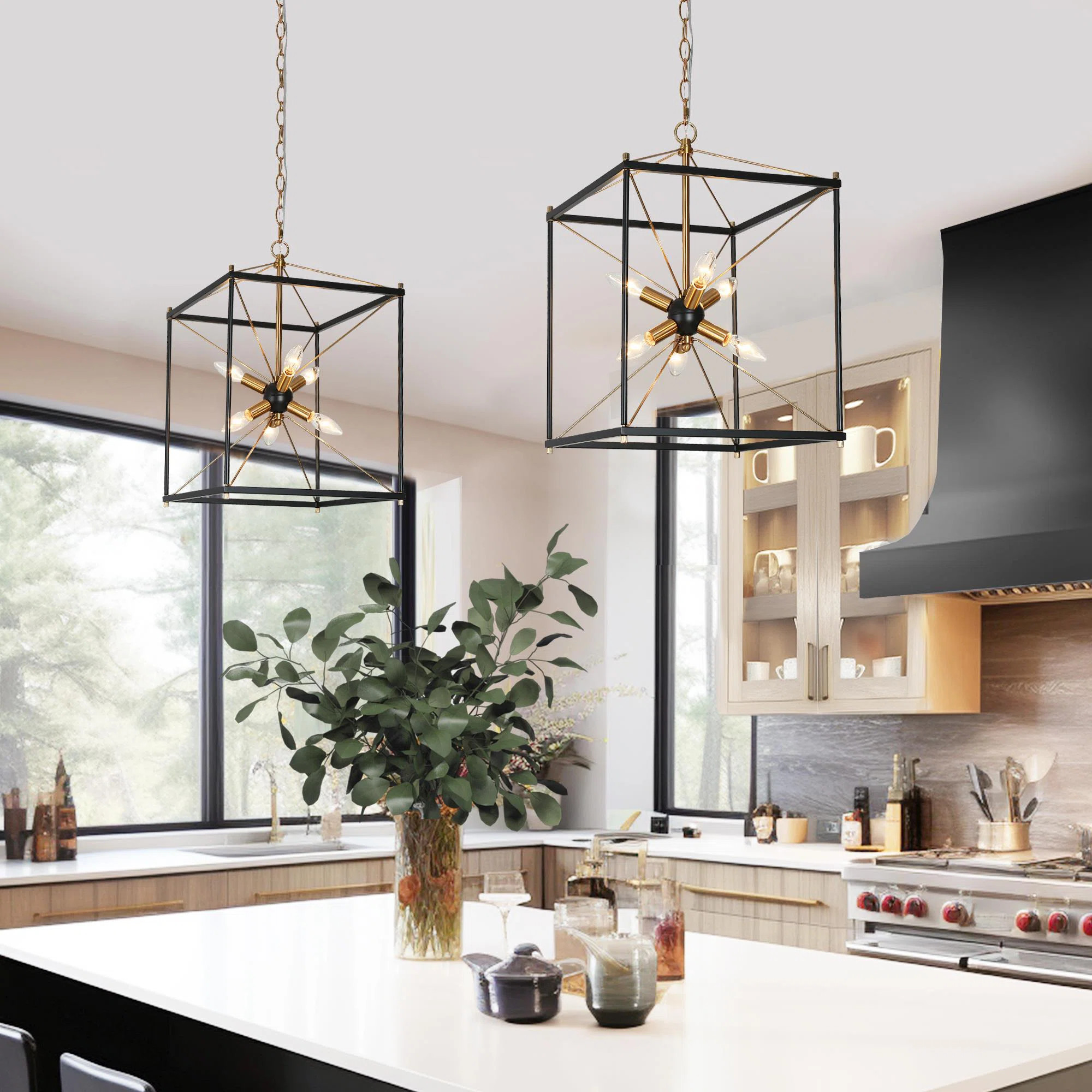 Chrisse 6 - Light Dimmable Geometric Lantern Pendant Lights（1-Set) | Wayfair North America