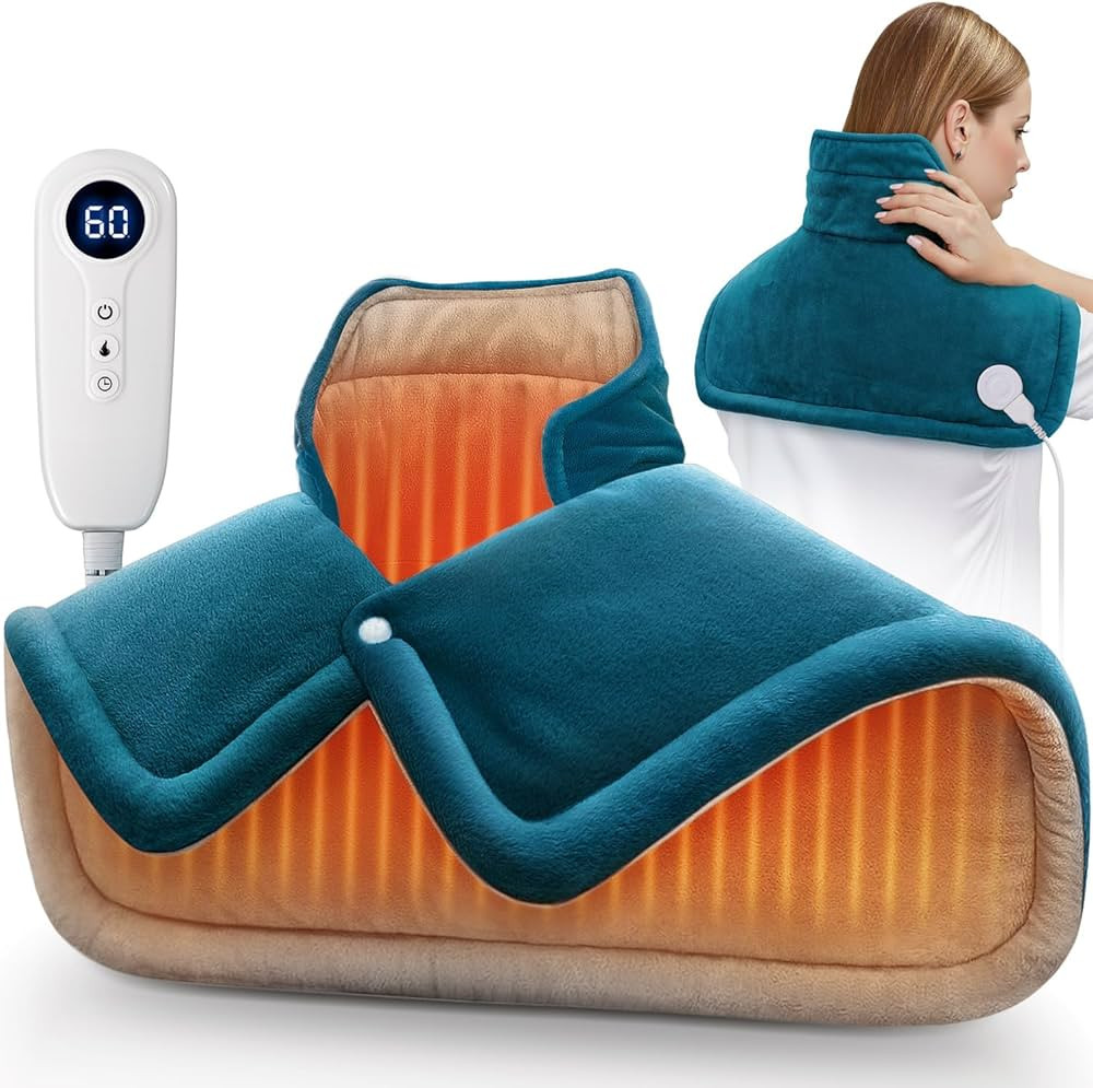 Heating Pad for Neck and Shoulder, 2lb Weighted Neck Heating Pad for Pain Relief, Christmas Gifts... | Amazon (US)