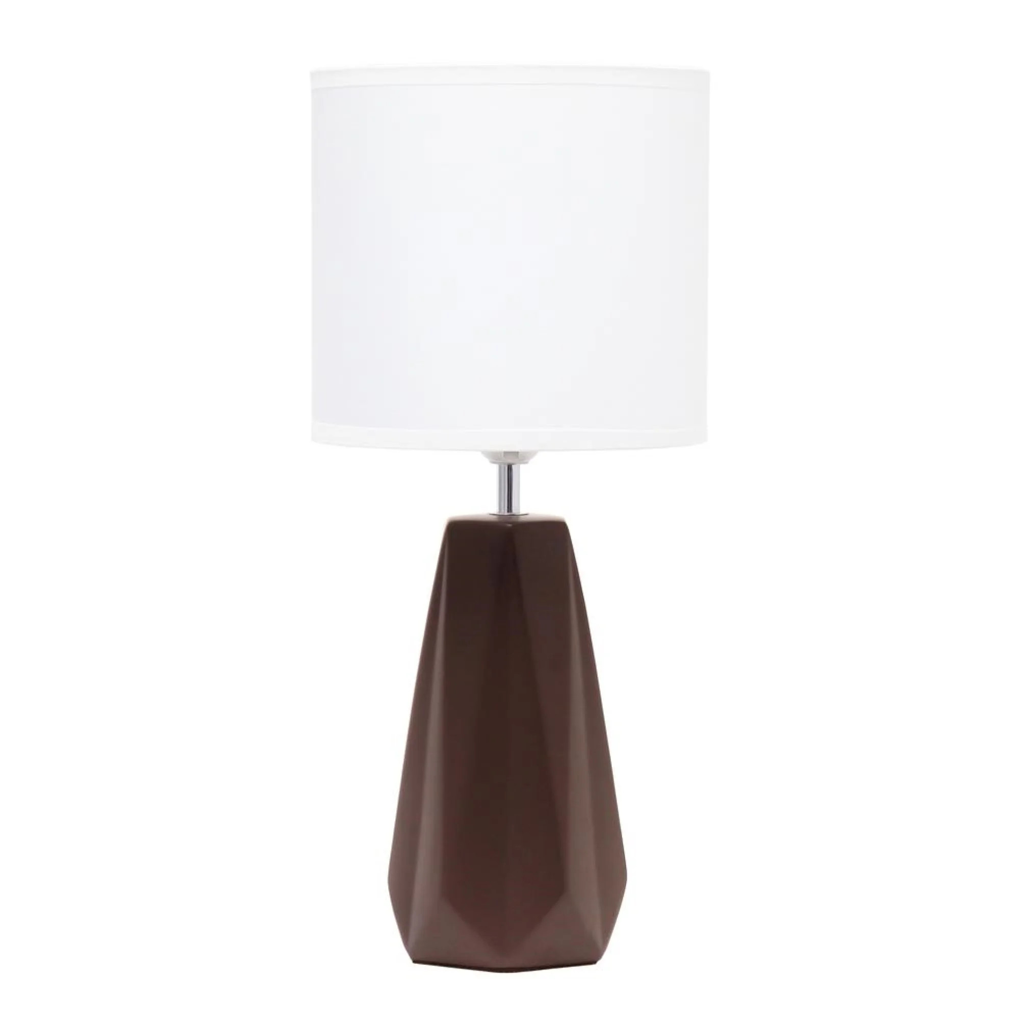 Simple Designs Ceramic Prism Table Lamp, Espresso Brown | Walmart (US)