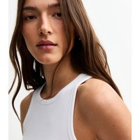 Women's White Ribbed Racer Vest New Look | New Look (UK)