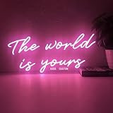 The World Is Yours Custom Dimmable LED Neon Signs for Wall Decor (Customization Options: Color, Size | Amazon (US)