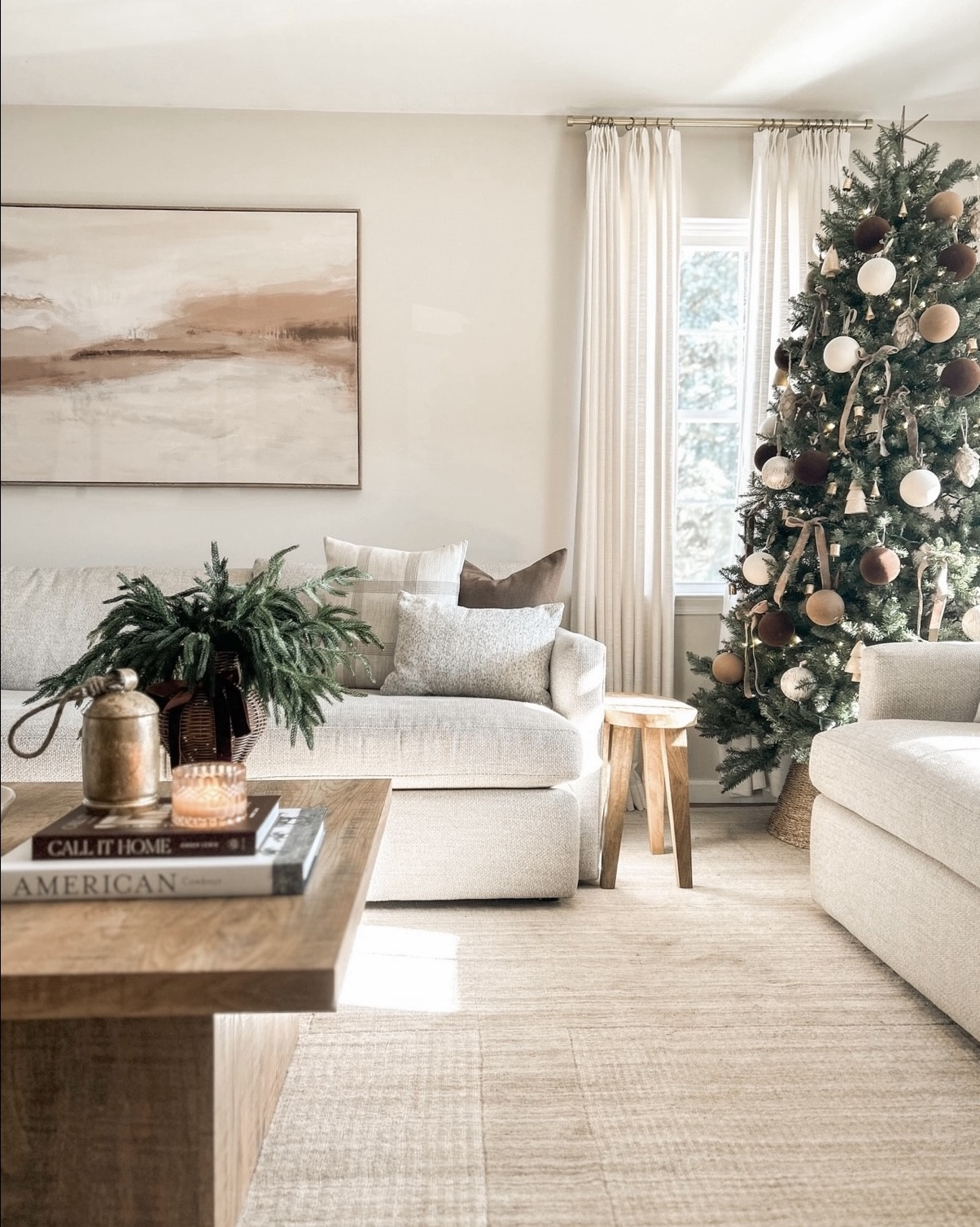 Last Christmas. 🤎🪵🌲 Loved this neutral look so much! 

The velvet ornaments are from Hobby Lobby, but I linked similar  velvet ornaments and ribbon here. 🔗

Sofa is from @Crate & Barrel 🤎

Neutral Christmas decor, earthy Christmas decor, velvet ornaments, Crate and Barrel couch #LTKStyleTip #LTKHoliday

#LTKHome
