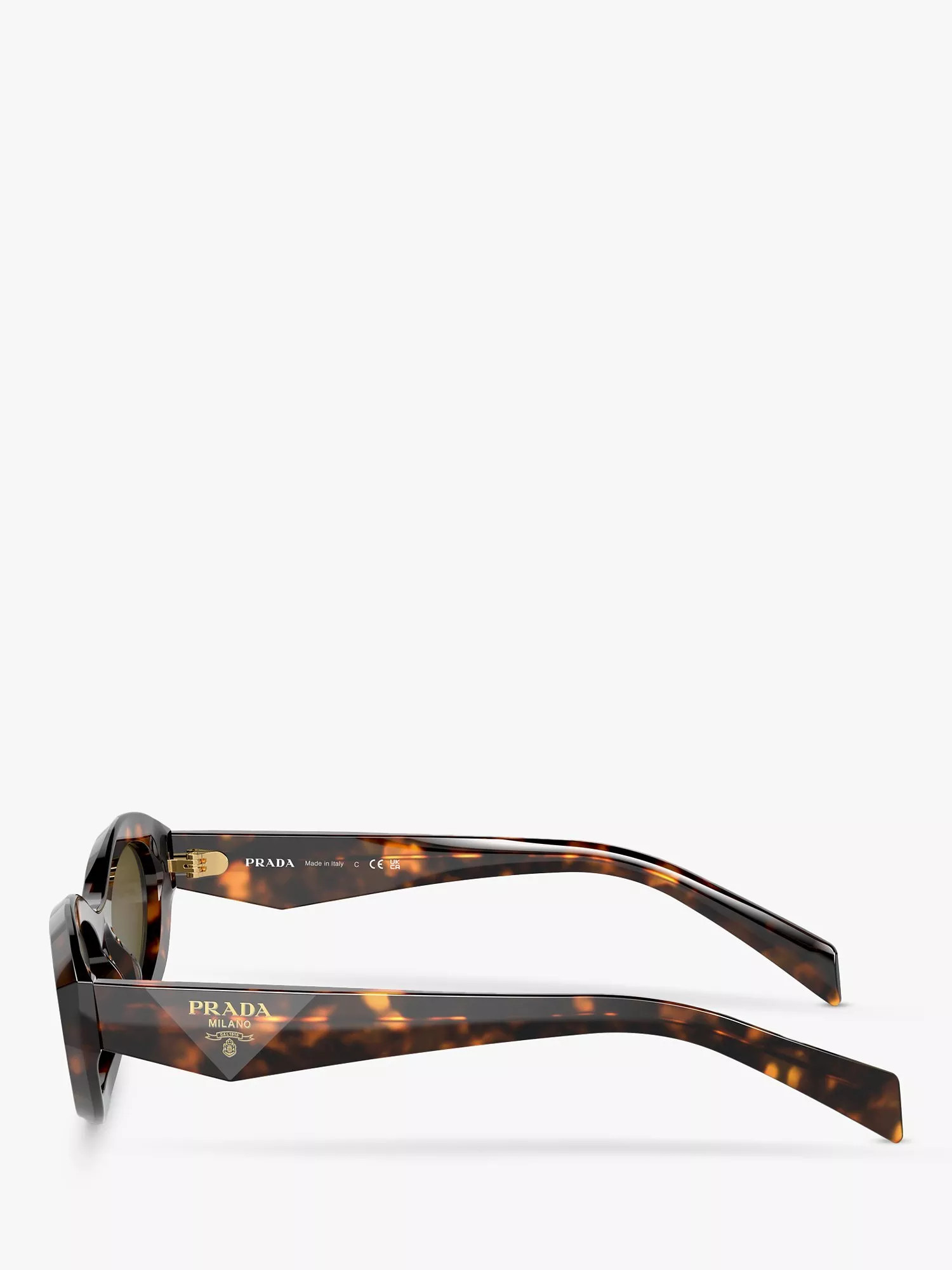 PR 26ZS Women's Irregular Sunglasses, Honey Tortoise/Green | John Lewis (UK)