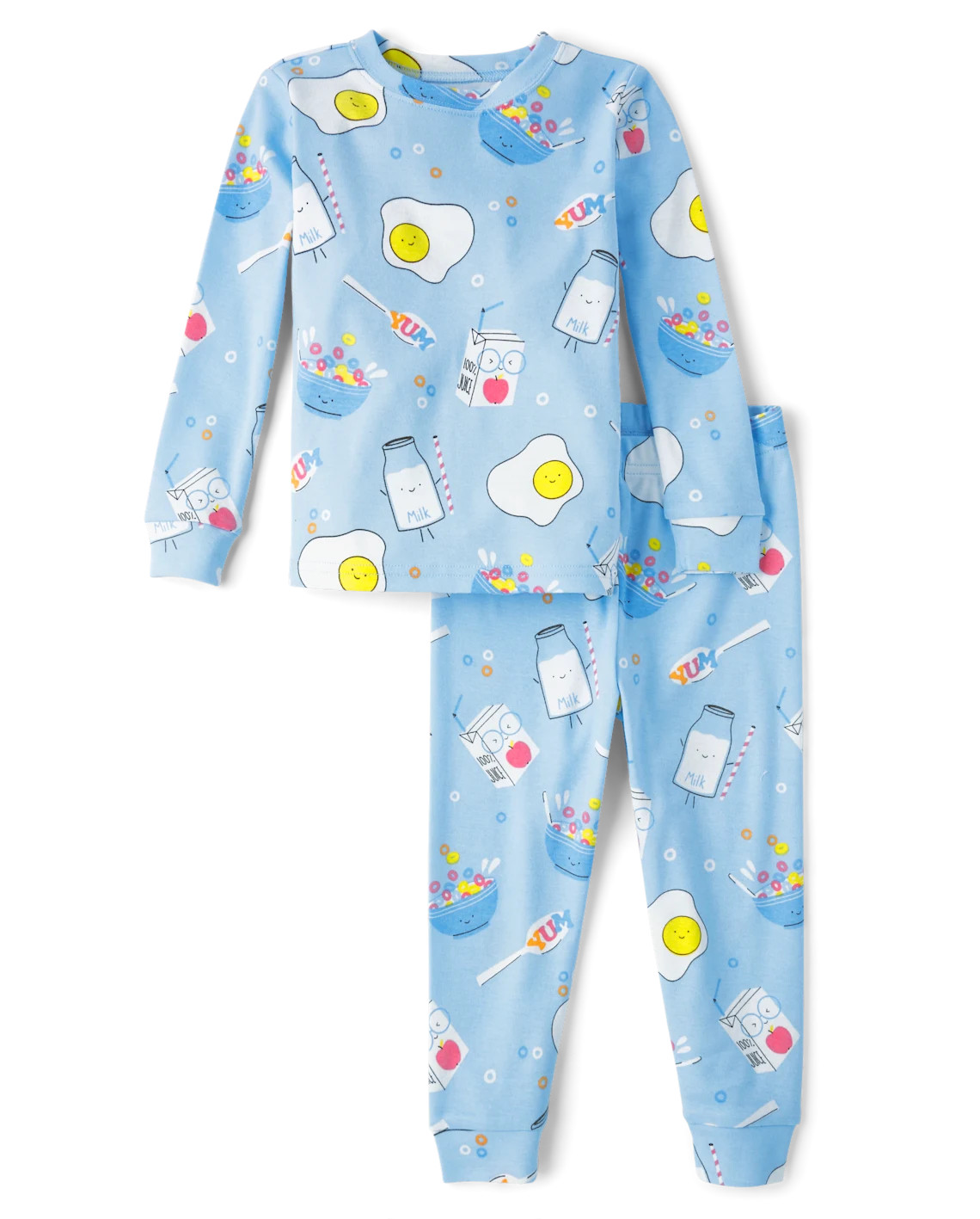 Baby And Toddler Boys Breakfast Henley Snug Fit Cotton Pajamas - blue | The Children's Place