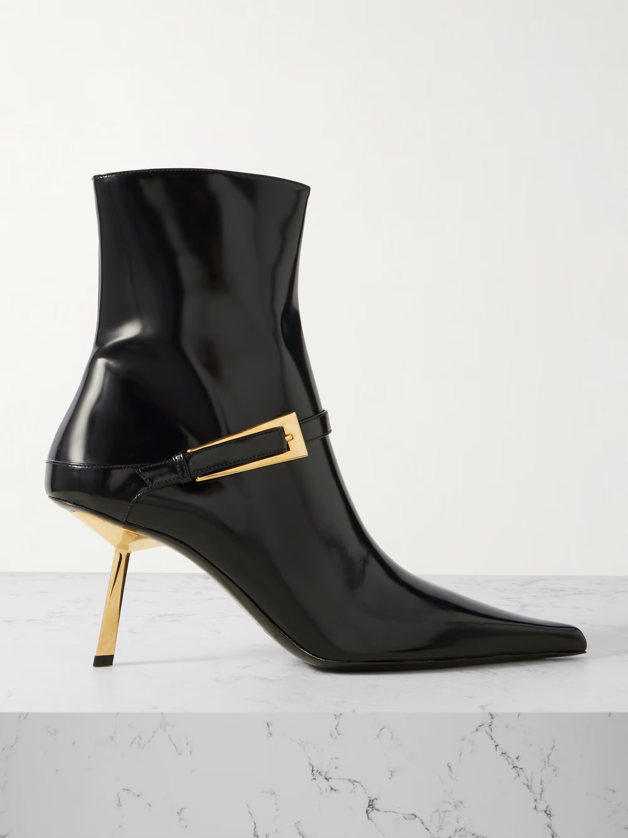 Lee buckled glossed-leather ankle boots | NET-A-PORTER (UK & EU)