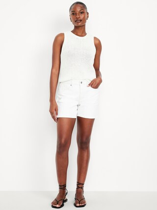 Curvy High-Waisted OG Jean Cut-Off Shorts -- 5-inch inseam | Old Navy (US)