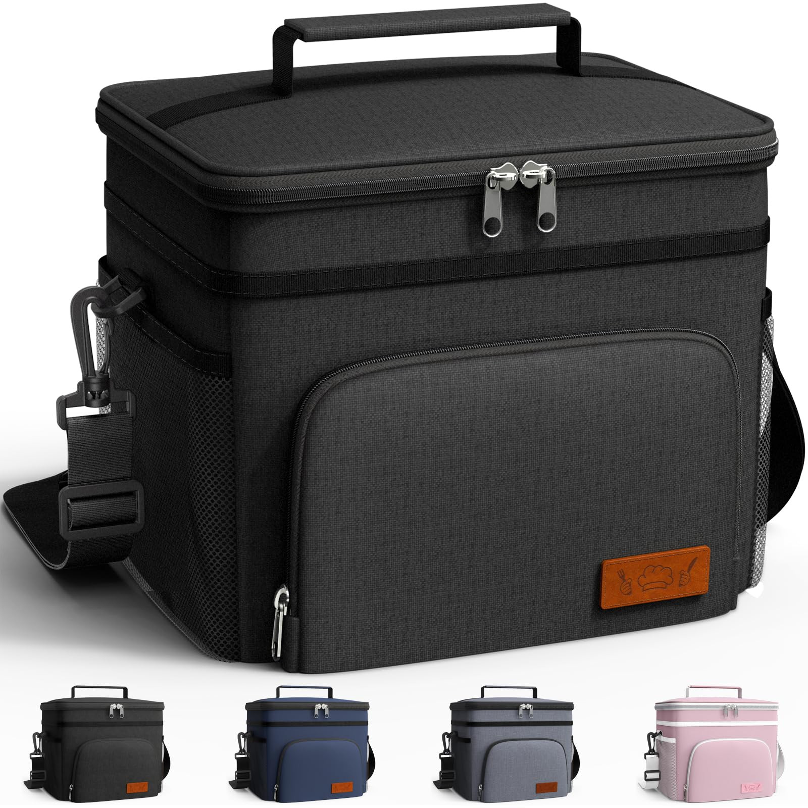 HOTOR Insulated Lunch Box for Men & Women - Leak-Proof Cooler Lunch Bag with 4 Pockets, Adjustabl... | Amazon (US)