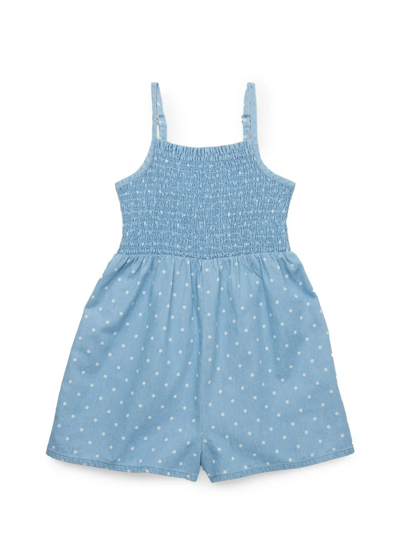 Wonder Nation Girls Smocked Romper, Sizes 4-18 & Plus | Walmart (US)
